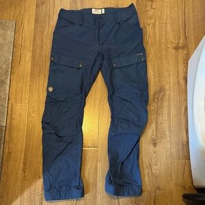 Fjallraven women’s keb trousers 42 10 blue hiking pants like new